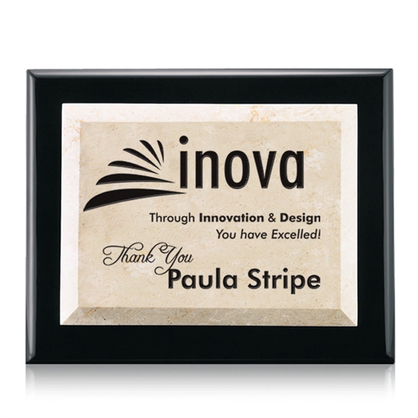 Plaque with Boticino marble mounted on a black piano finished backing.... from ASI 84592 St Regis Group / St Regis