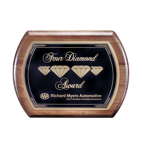 Hand rubbed American walnut oval wall plaque with a solid brass... from ASI 84592 St Regis Group / St Regis