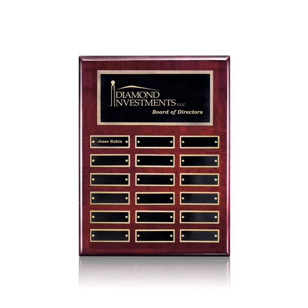 Vertical Perpetual Plaque - Rosewood / Gold 12 Plates.... from ASI 84592 St Regis Group / St Regis