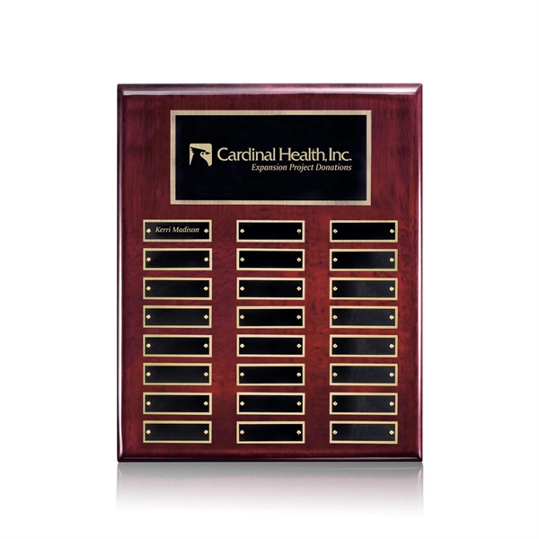 Vertical Perpetual Plaque - Rosewood / Gold 12 Plates.... from ASI 84592 St Regis Group / St Regis