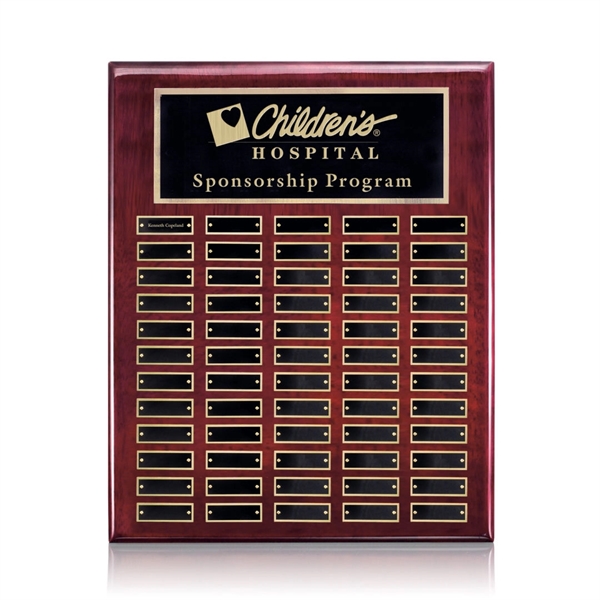 Vertical Perpetual Plaque - Rosewood / Gold 12 Plates.... from ASI 84592 St Regis Group / St Regis