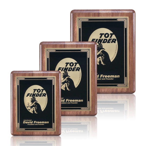 Hand rubbed American walnut wall plaque with a solid brass Cardinal... from ASI 84592 St Regis Group / St Regis