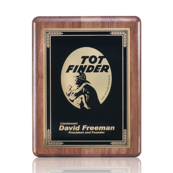 Hand rubbed American walnut wall plaque with a solid brass Cardinal... from ASI 84592 St Regis Group / St Regis