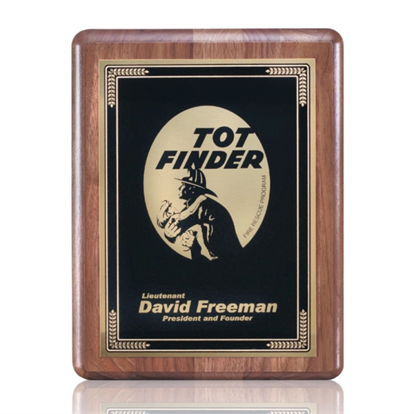 Hand rubbed American walnut wall plaque with a solid brass Cardinal... from ASI 84592 St Regis Group / St Regis