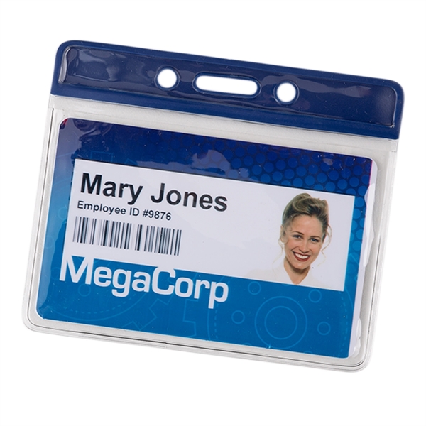 Clear vinyl horizontal card holder with colored top. Blank.... from ASI 49470 DEVARA