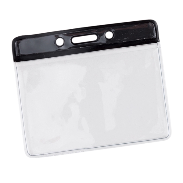 Clear vinyl horizontal card holder with colored top. Blank.... from ASI 49470 DEVARA