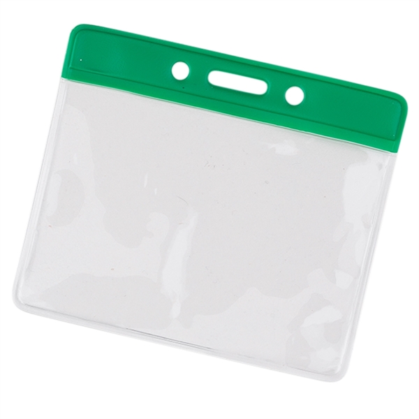 Clear vinyl horizontal card holder with colored top. Blank.... from ASI 49470 DEVARA