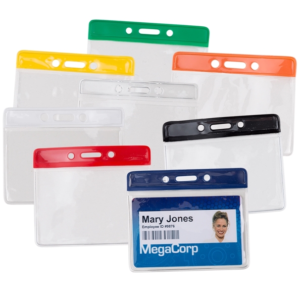 Clear vinyl horizontal card holder with colored top. Blank.... from ASI 49470 DEVARA