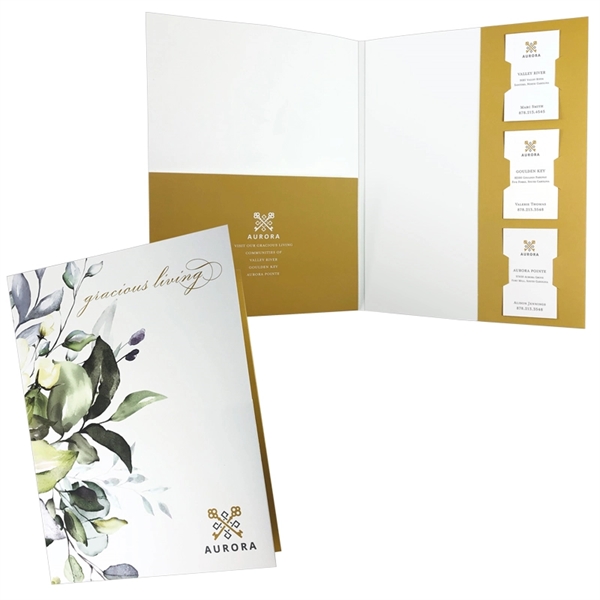 Large Presentation Folder with backbone, tall & vertical pocket (9"x12") printed... from ASI 32050 Admore / Admore®