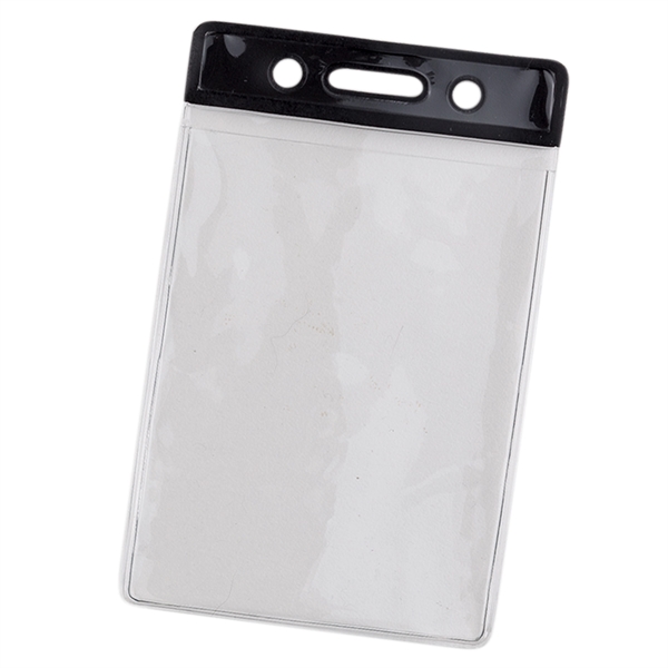 Clear vinyl vertical card holder with colored top. Blank.... from ASI 49470 DEVARA