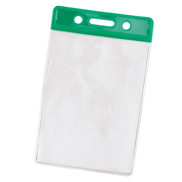 Clear vinyl vertical card holder with colored top. Blank.... from ASI 49470 DEVARA