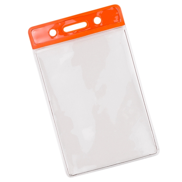 Clear vinyl vertical card holder with colored top. Blank.... from ASI 49470 DEVARA