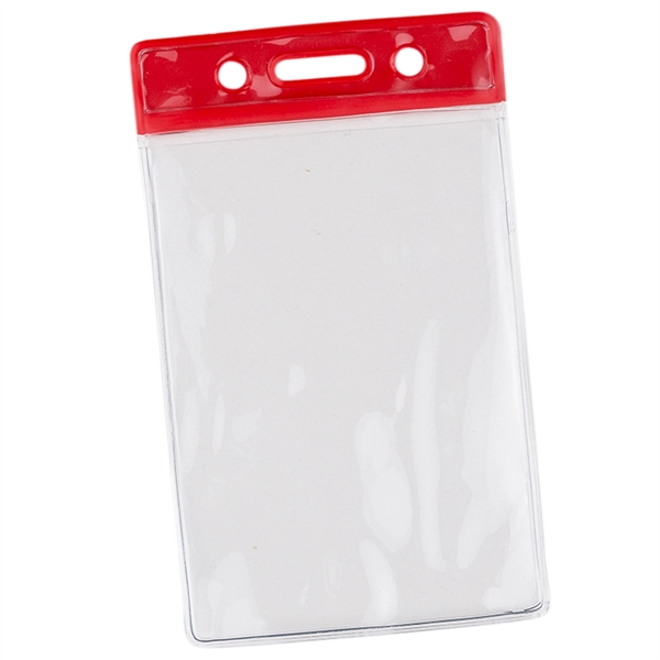 Clear vinyl vertical card holder with colored top. Blank.... from ASI 49470 DEVARA