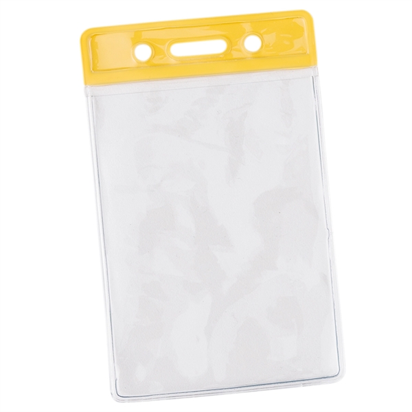 Clear vinyl vertical card holder with colored top. Blank.... from ASI 49470 DEVARA