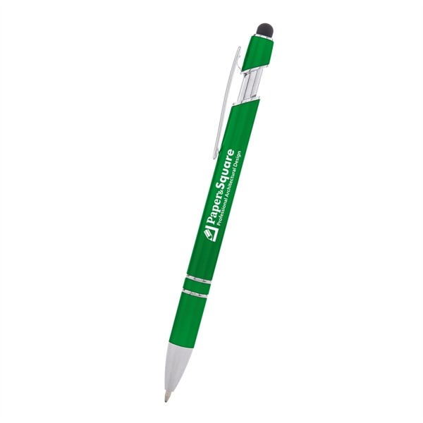 Plunger-action ballpoint pen with a stylus on top... from ASI 61125 Hit Promotional Products / Hit®