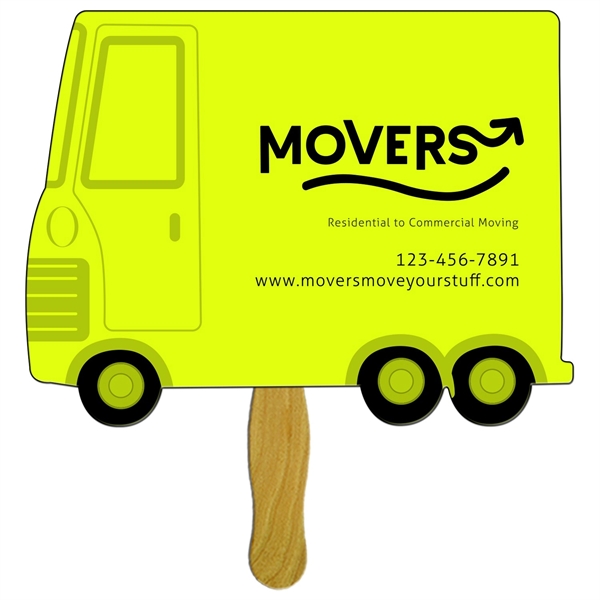 Parcel truck shape hand fan on 8" wooden stick.... from ASI 67620 Lion Circle Corp