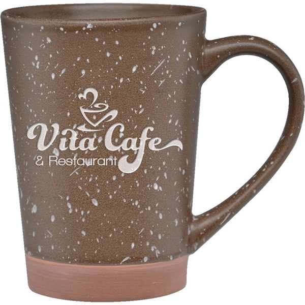 16 oz. ceramic mug with a retro speckle design and terra... from ASI 71920 Moderne Glass Company Inc / Glass America®