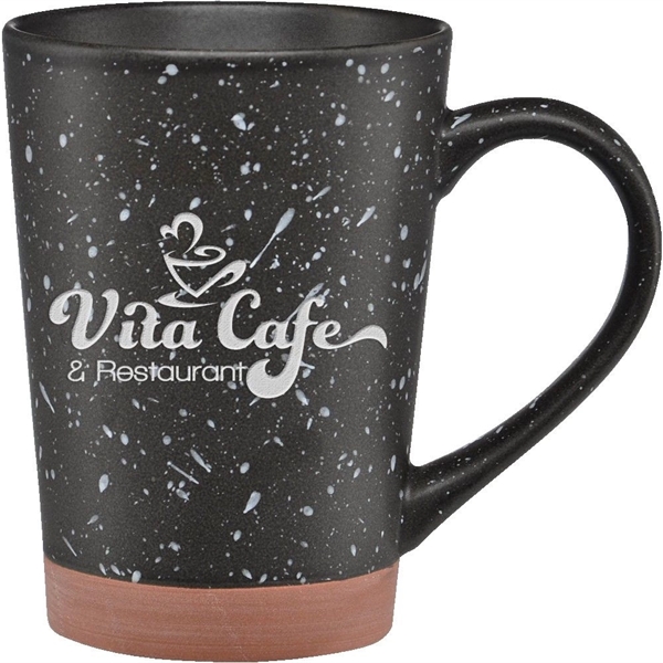 16 oz. ceramic mug with a retro speckle design and terra... from ASI 71920 Moderne Glass Company Inc / Glass America®