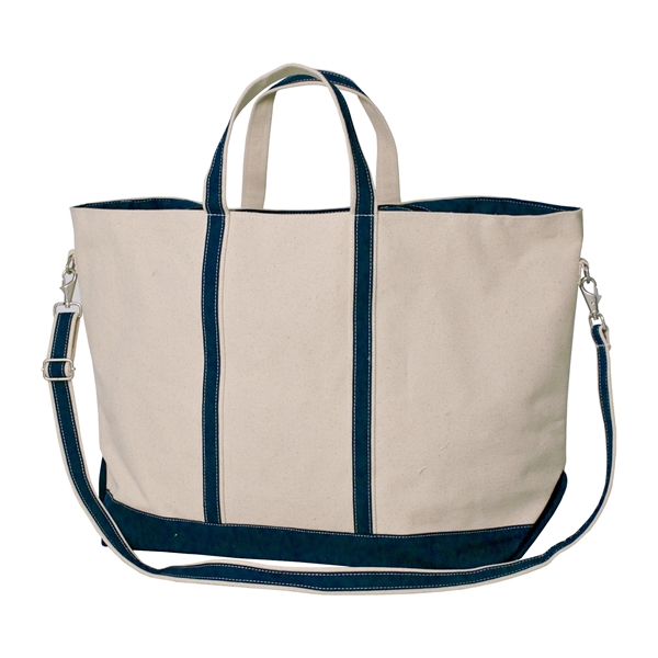 Canvas tote bag with closed interior seams, zippered top, detachable shoulder... from ASI 76730 Peerless Umbrella Co Inc / Threads By Peerless