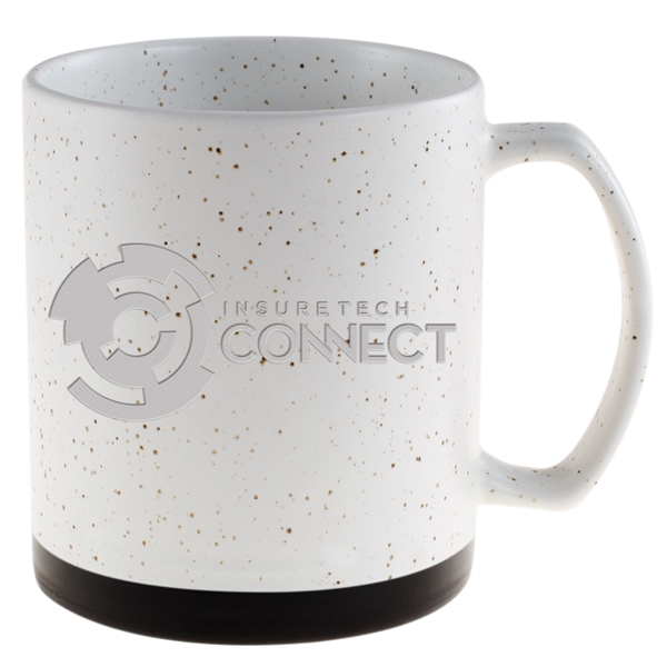 20 oz. ceramic mug with a retro speckle design and black... from ASI 71920 Moderne Glass Company Inc / Glass America®