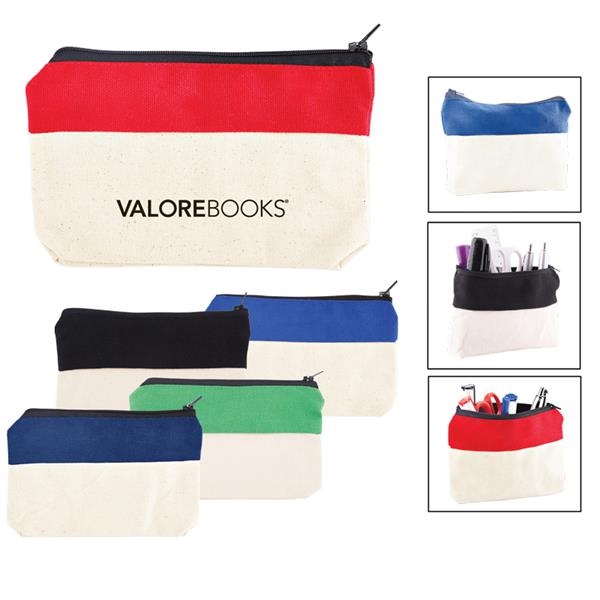 Cotton canvas zipper case with two-tone design.... from ASI 34063 alphabroder