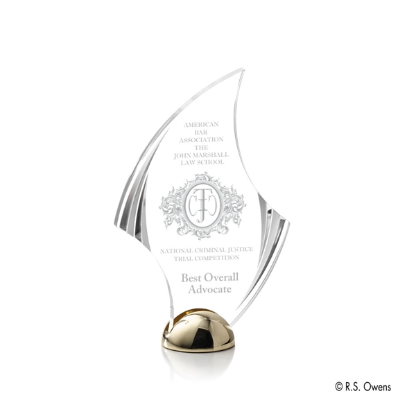 Intricate carved bevels highlight the Flourish Hemisphere Award.... from ASI 84592 St Regis Group / R S Owens & Co Inc