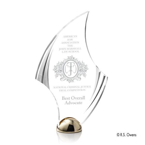 Intricate carved bevels highlight the Flourish Hemisphere Award.... from ASI 84592 St Regis Group / R S Owens & Co Inc