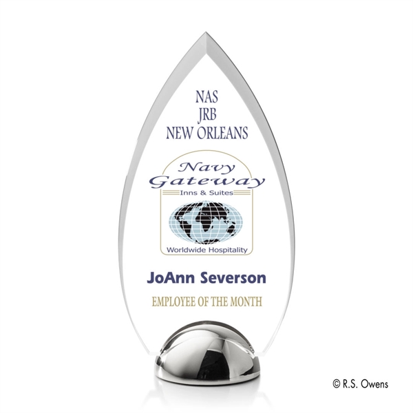 The beveled arced sides of the Contour Hemisphere Award is combined... from ASI 84592 St Regis Group / R S Owens & Co Inc