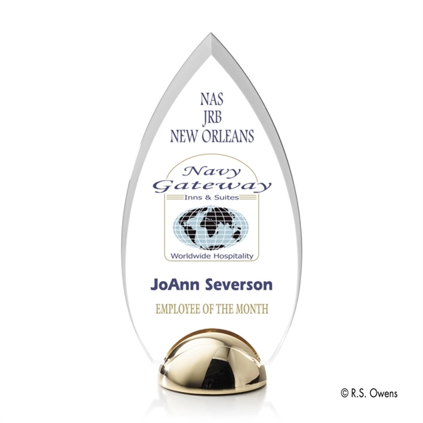 The beveled arced sides of the Contour Hemisphere Award is combined... from ASI 84592 St Regis Group / R S Owens & Co Inc