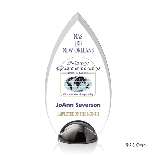 The beveled arced sides of the Contour Hemisphere Award is combined... from ASI 84592 St Regis Group / R S Owens & Co Inc