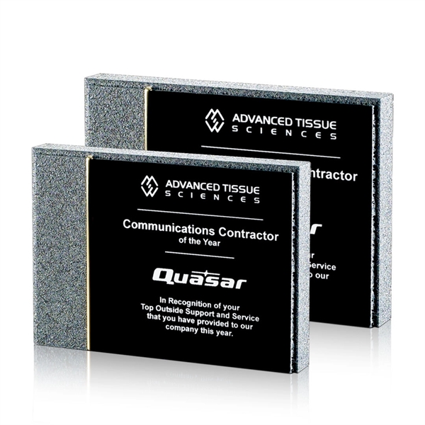 Solid acrylic rectangle shape award with a stone edge finish and... from ASI 84592 St Regis Group / St Regis