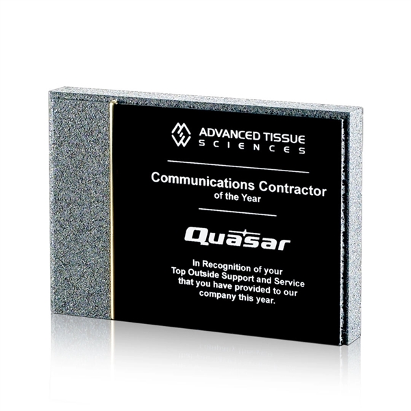 Solid acrylic rectangle shape award with a stone edge finish and... from ASI 84592 St Regis Group / St Regis