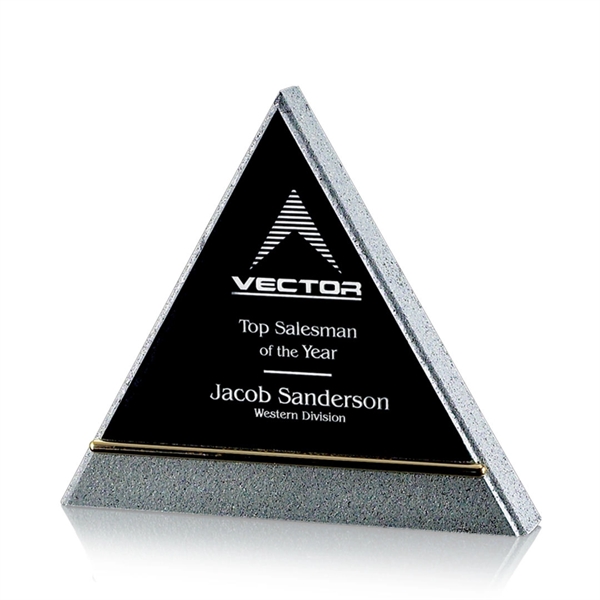 Solid acrylic pyramid shape award with a stone edge finish and... from ASI 84592 St Regis Group / St Regis