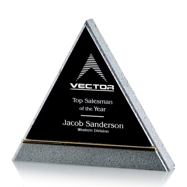 Solid acrylic pyramid shape award with a stone edge finish and... from ASI 84592 St Regis Group / St Regis
