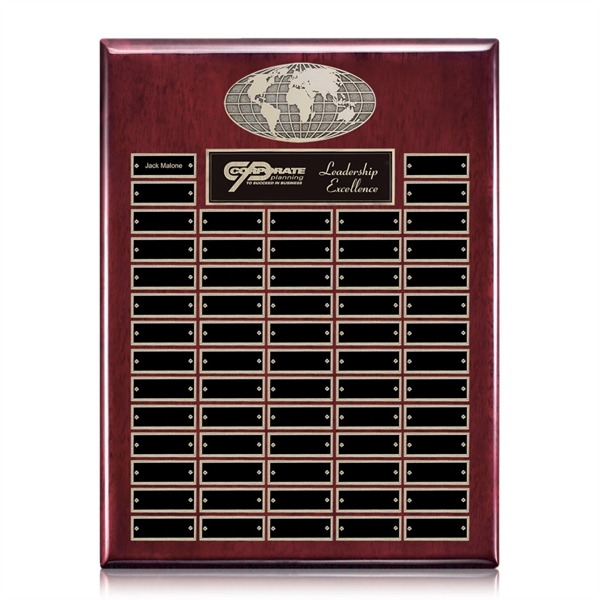 Piano finish rosewood vertical perpetual plaque with world globe ornament.... from ASI 84592 St Regis Group / St Regis