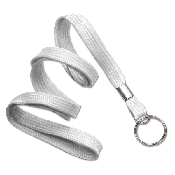 Available same day! Blank flat braided non-breakaway lanyards with a split... from ASI 79898 Promovision / PROMOVISION