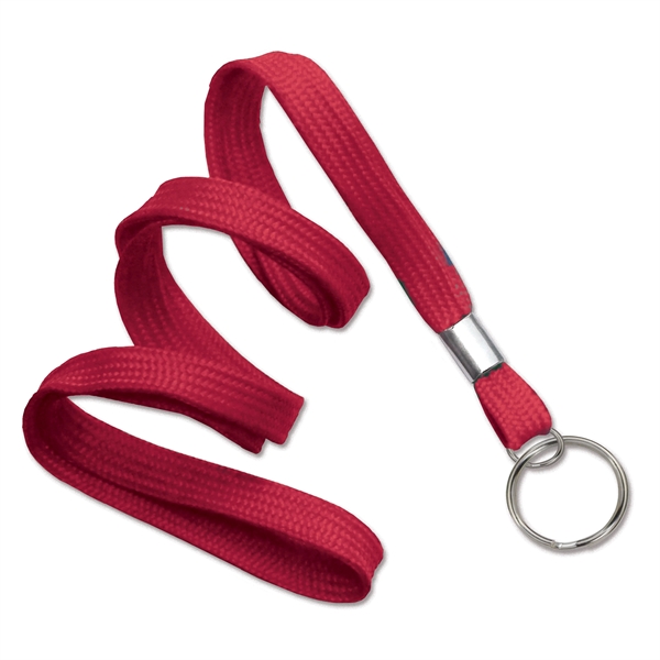 Available same day! Blank flat braided non-breakaway lanyards with a split... from ASI 79898 Promovision / PROMOVISION