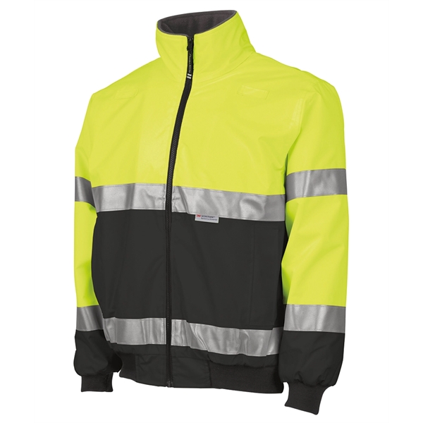 Windproof and waterproof oxford polyester Hi-VIs jacket with reflective material and... from ASI 44620 Charles River Apparel