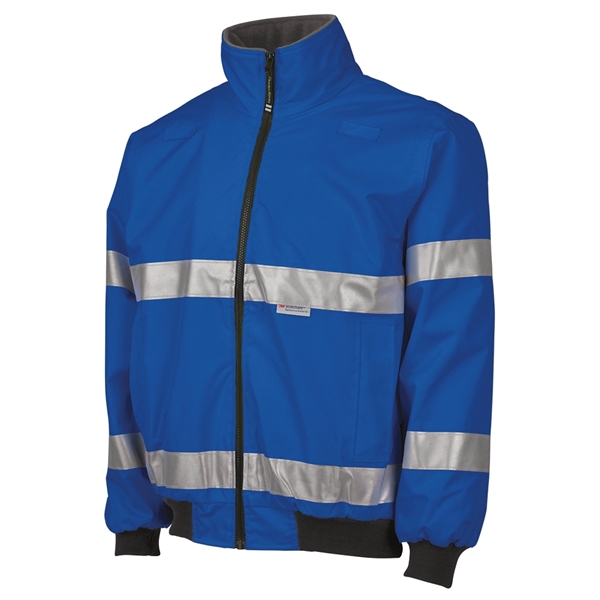Windproof and waterproof oxford polyester Hi-VIs jacket with reflective material and... from ASI 44620 Charles River Apparel