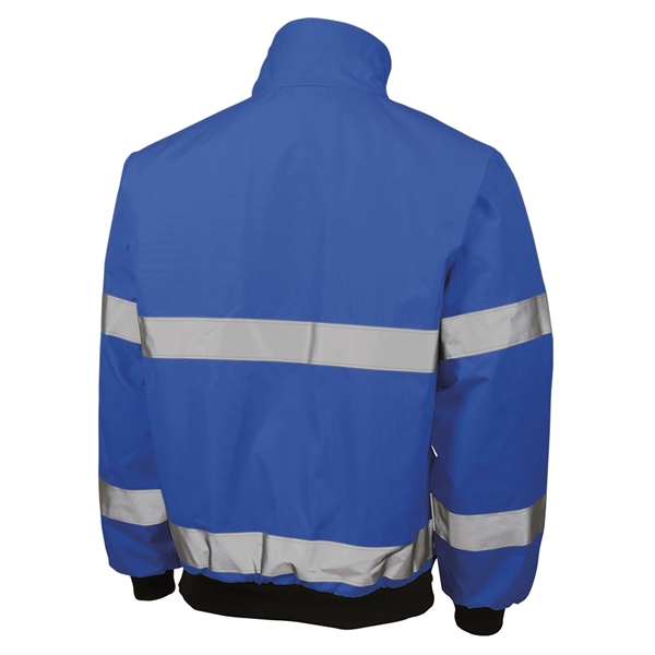 Windproof and waterproof oxford polyester Hi-VIs jacket with reflective material and... from ASI 44620 Charles River Apparel