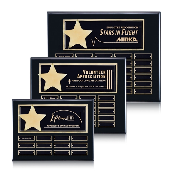 High gloss piano black finish horizontal plaque with a star with... from ASI 84592 St Regis Group / St Regis