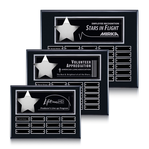 High gloss piano black finish horizontal plaque with a star with... from ASI 84592 St Regis Group / St Regis