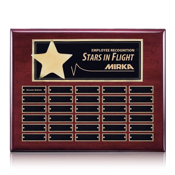 High gloss piano rosewood finish horizontal plaque with a star with... from ASI 84592 St Regis Group / St Regis