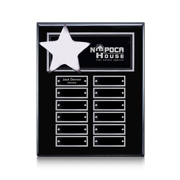 Vertical Perpetual Plaque - Black / Silver 12 Plates.... from ASI 84592 St Regis Group / St Regis
