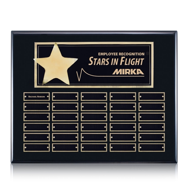 High gloss piano black finish horizontal plaque with a star with... from ASI 84592 St Regis Group / St Regis