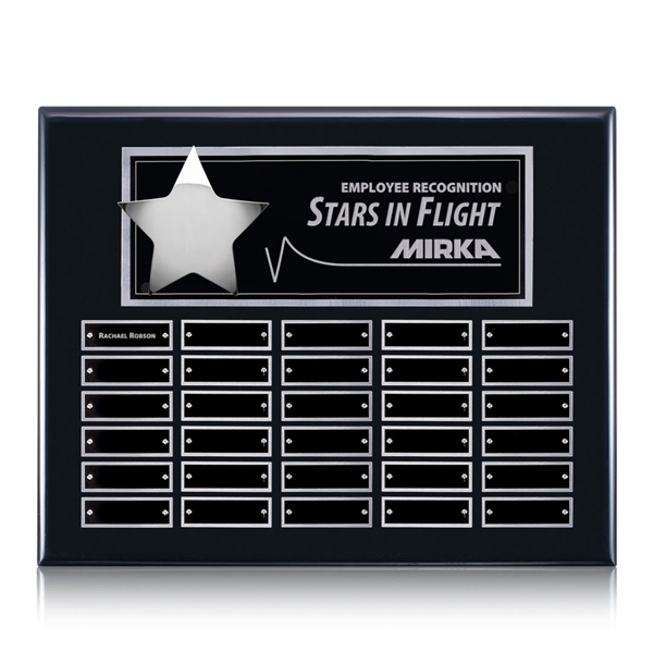 High gloss piano black finish horizontal plaque with a star with... from ASI 84592 St Regis Group / St Regis