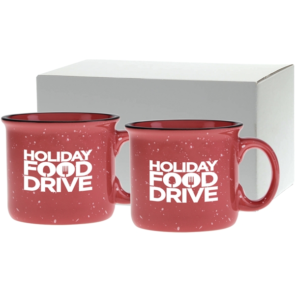 Set of two 14 oz. ceramic mugs with speckled glaze design... from ASI 71920 Moderne Glass Company Inc / Glass America®