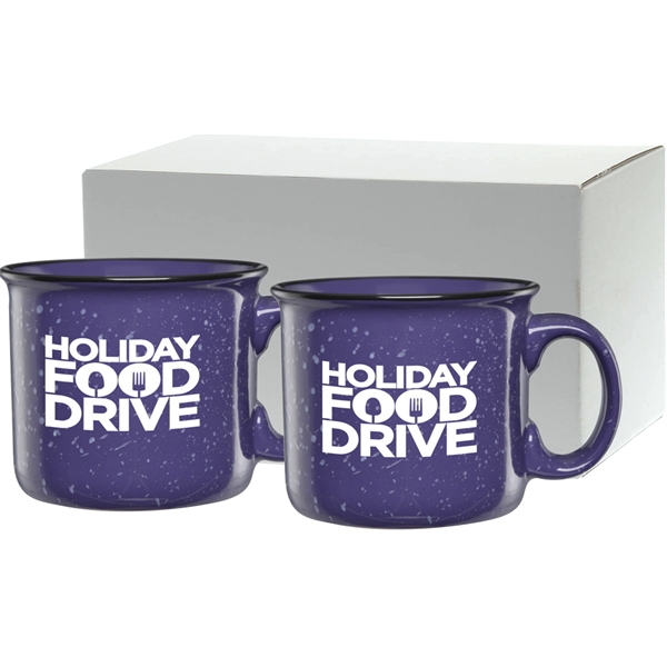 Set of two 14 oz. ceramic mugs with speckled glaze design... from ASI 71920 Moderne Glass Company Inc / Glass America®