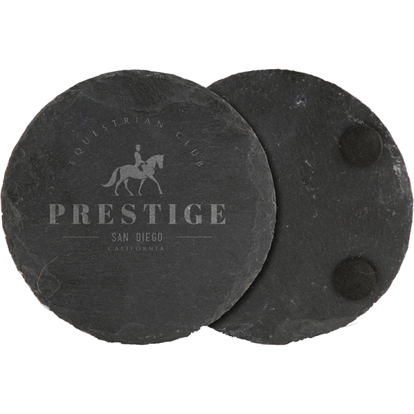 Handcrafted black slate coasters designed to provide you with a high-end... from ASI 61966 HPG / Beacon Promotions