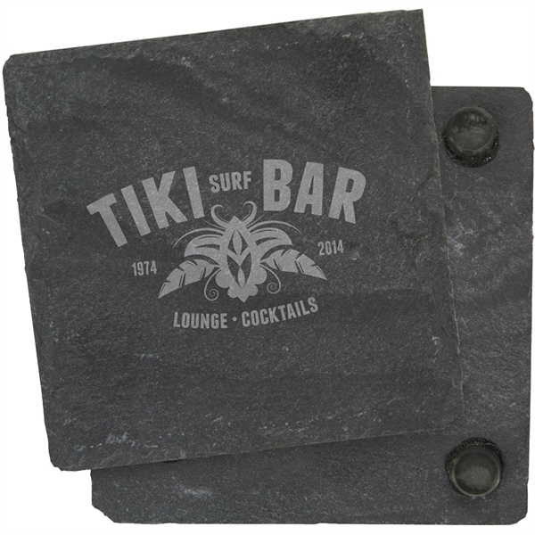 Handcrafted black slate coasters designed to provide you with a high-end... from ASI 61966 HPG / Beacon Promotions